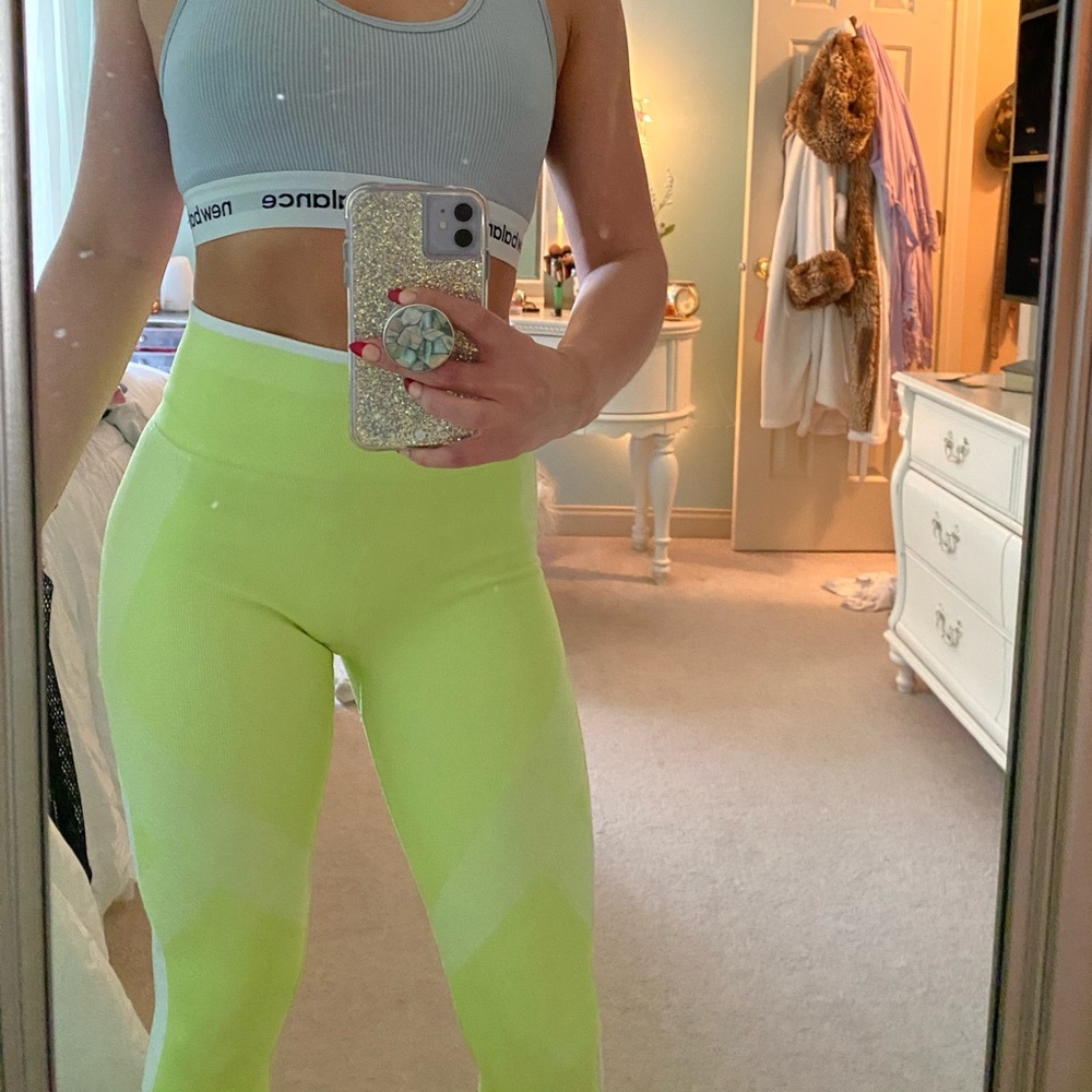 Neon yellow Victoria secret workout pants